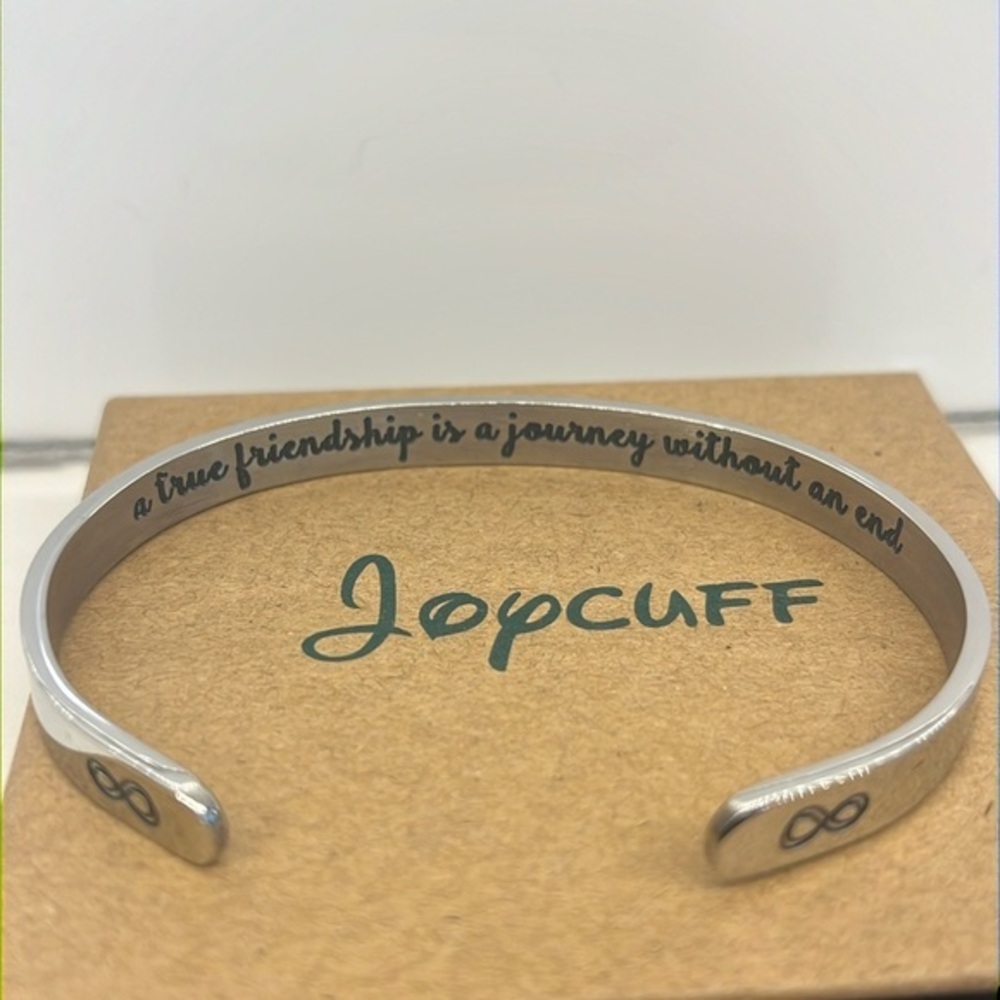 Joycuff Friendship Bangle Bracelet Cuff, Silver Tone, NWOT